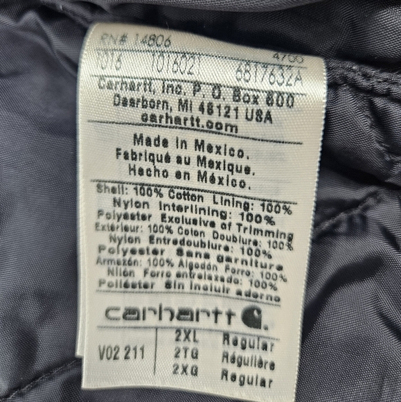 🔥VTG Carhartt Men's Brown Tan Canvas Duck Full Zip Vest Size 2XL - Picture 8 of 11